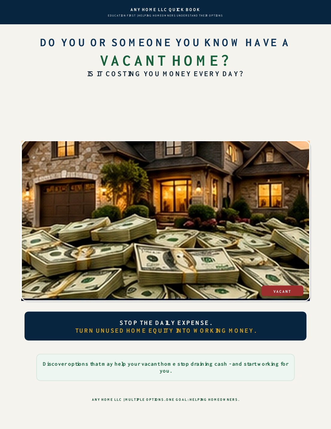 Original cover of Do You or Someone You Know Have a Vacant Home?
