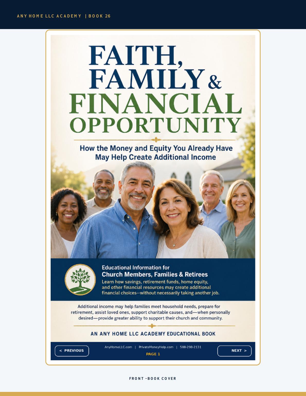 Original cover of Faith, Family & Financial Opportunity